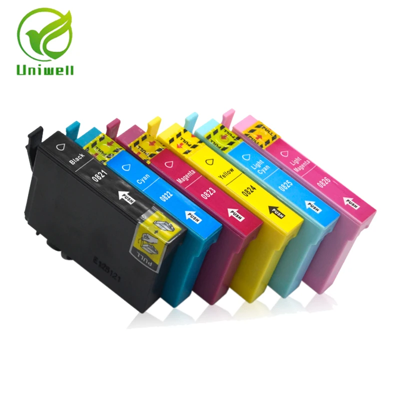 Совместим с чернильным картриджем Epson T0821 82N для T0821N Stylus T50 R290 390 RX590 TX650 700W 710W 800FW 635 725