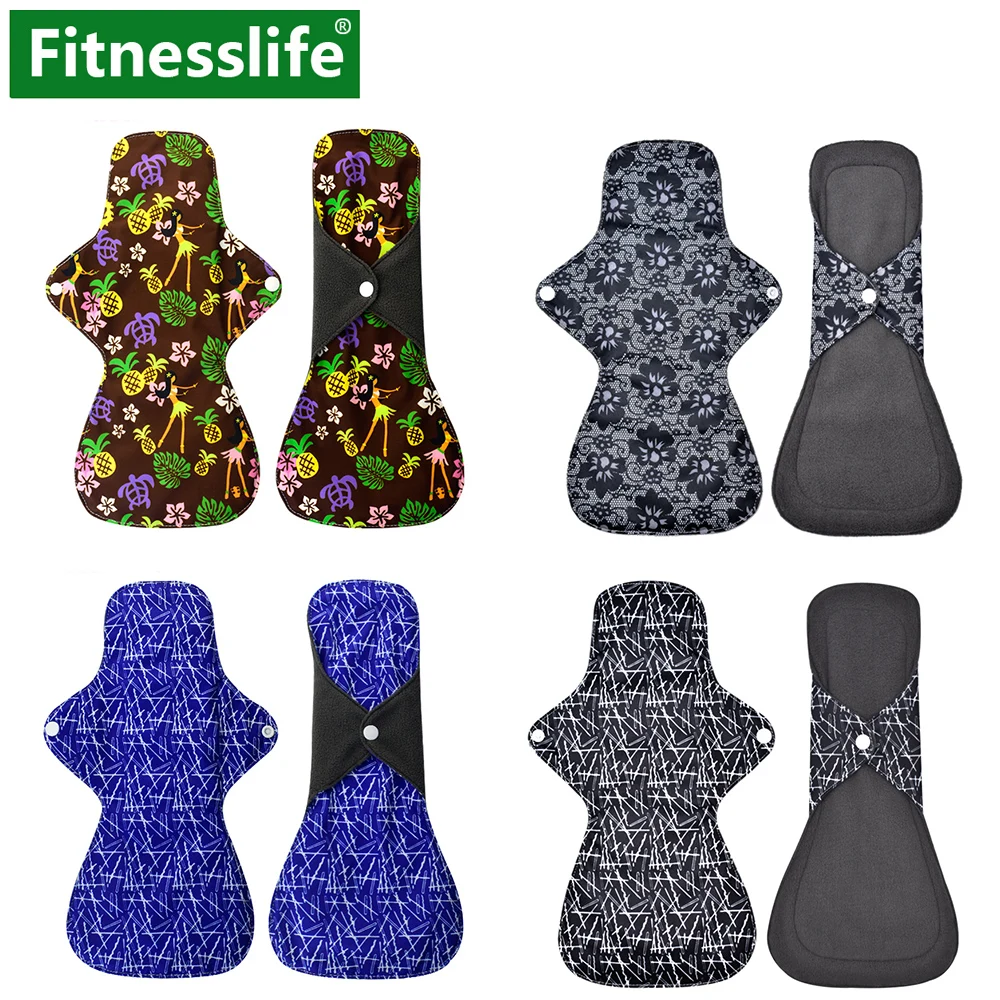 

Menstrual Pads Sanitary Pad Washable Reusable Panty Liner Cloth Mix Color Bamboo Charcoal Mama Cloth Menstrual Sanitary Large
