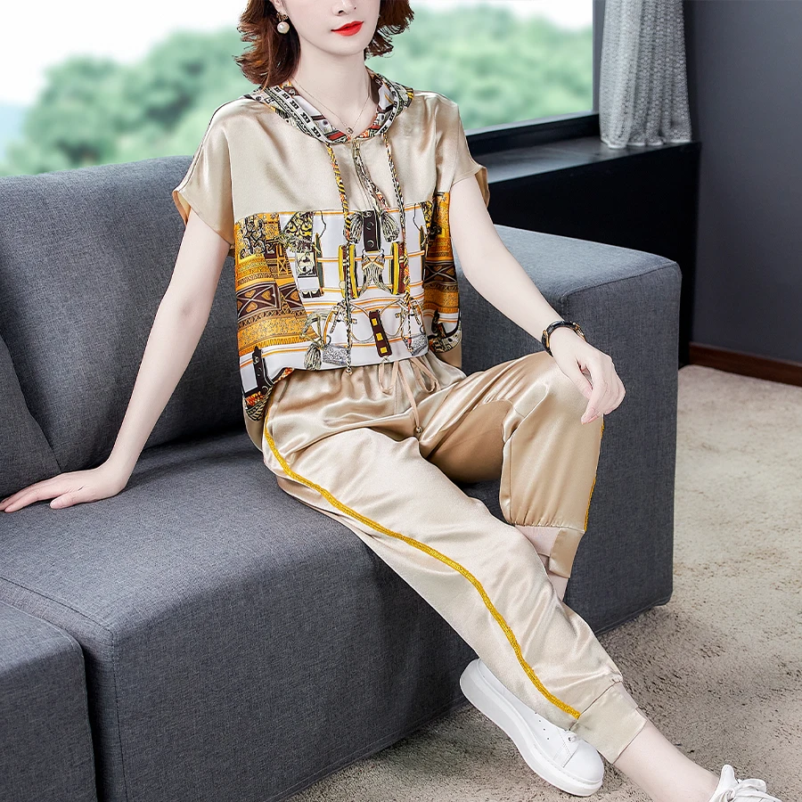 Комплект женский Повседневный из двух предметов топ с коротким рукавом