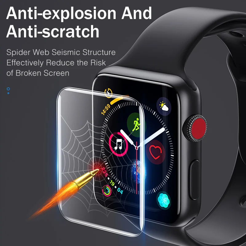 Гидрогелевая пленка YKZ 2 шт. для защиты экрана Apple Watch iWatch 4 3 1 полная защита 38 мм 40 42