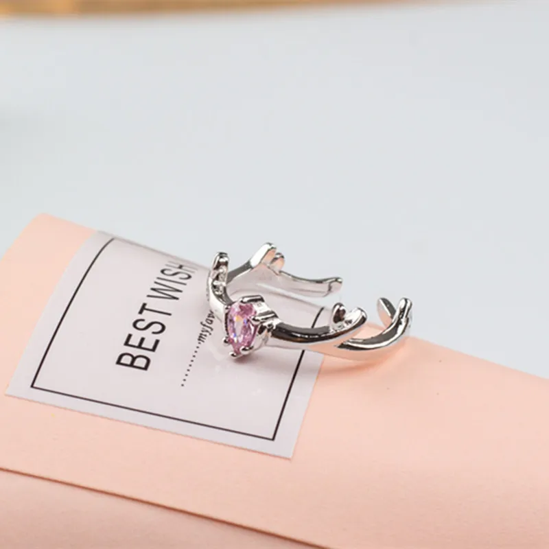 Женское кольцо с рогами простое модное открытым кольцом романтическое для