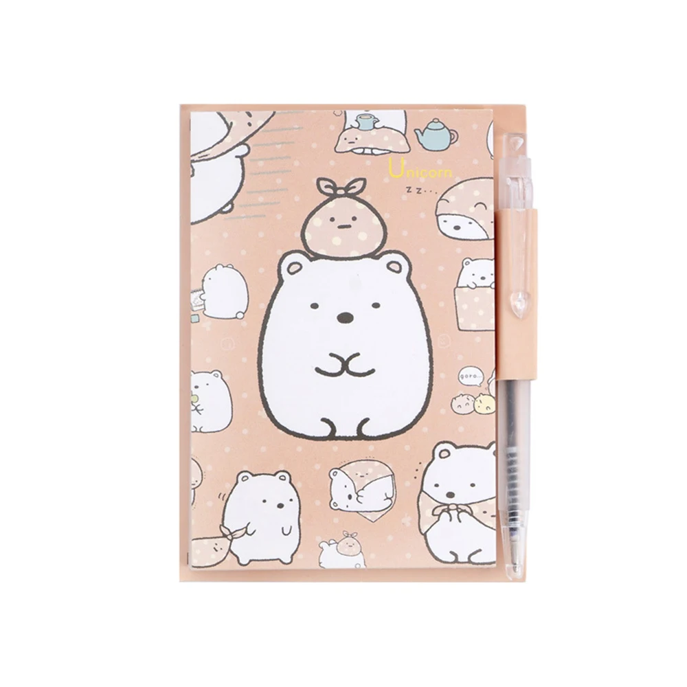 1 Набор Kawaii Sumikko Gurashi блокнот с ручкой для заметок свободный бумага лист школьные