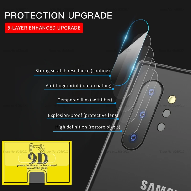 9D защита для объектива камеры из закаленного стекла samsung Galaxy S10 Note10 Pro S10E Plus plus