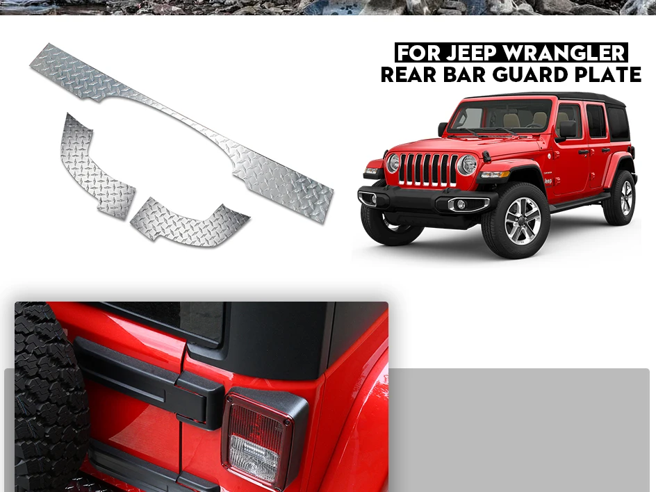 SHINEKA задняя защитная накладка для Jeep Wrangler JK 2007- Автомобильная задняя дверь порога защитная пластина для Jeep Wrangler JK