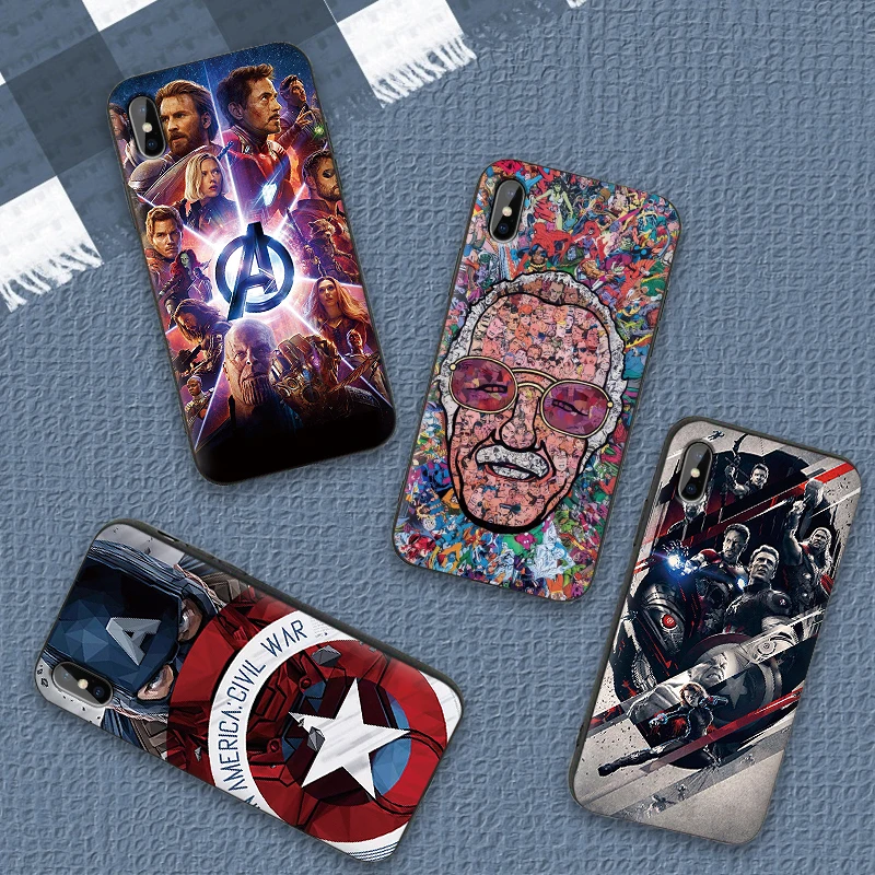 Мягкий силиконовый чехол для телефона iPhone XR TPU 5 5SE 6 6S 7 Plus 8Plus XS X Xr Max 9 Coque Marvel |