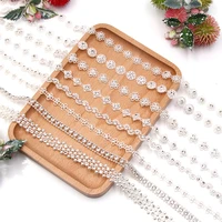 2ylot multi style abs plastic inlaid imitation diamond pearl beads chain for diy wedding party decoration costume accessories