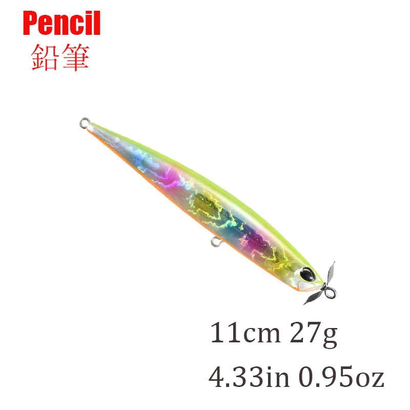 

Floating Fishing Pencil Lure Artificial Hard Bait 11Cm/27G Lures Treble Hooks Slim Hard Artificial Bait Fishing Lures Wobble