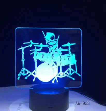 Model 6 XXXTentacion MJ Billie Eilish Johnny Hallyday 3D лампа Иллюзия светодиодный USB сенсорный RGB 7 цветов Фредди Меркьюри певец подарки другу - Испускаемый цвет: Model 6