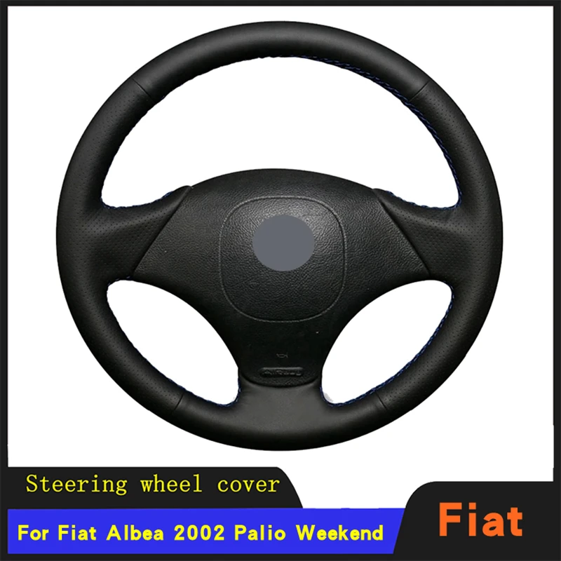 

DIY Car Hand-stitched Steering Wheel Cover Braid Wearable Genuine Leather For Fiat Albea 2002 Palio Weekend 2002