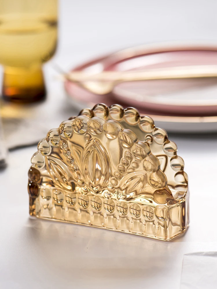 

Retro Glass Towel Rack Household Restaurant Napkin Holder Creative Hotel Cafe Tissue Holder Storage Rack