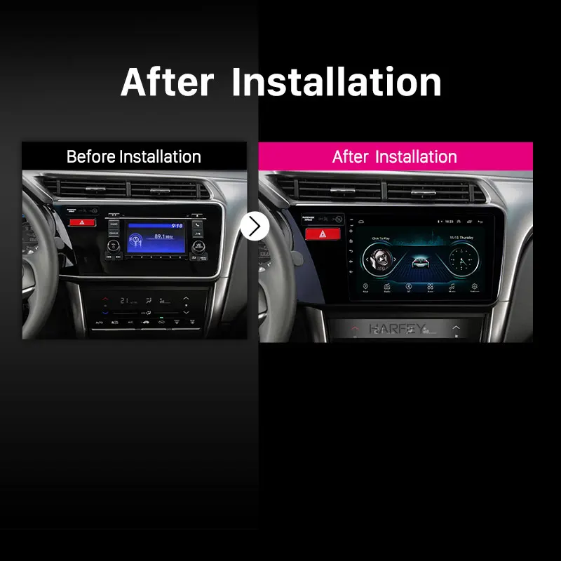 Мультимедийный плеер Harfey 2Din 9 дюймов Android 8 1 GPS для Honda City 2014 2015-2017 поддержка LHD