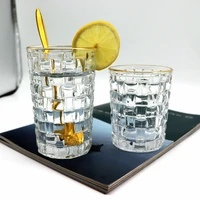 wicker embossed phnom penh glass whiskey glass milk tea cold drink juice glass bar drinking glass
