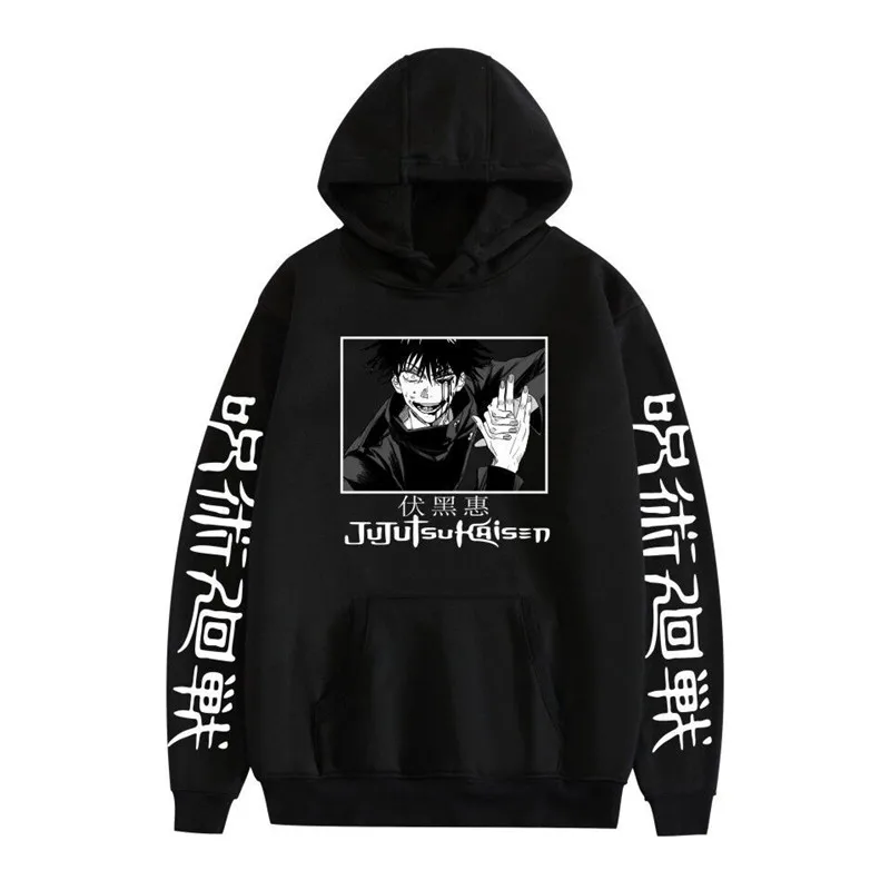 

New Japanese Anime Hoodies Jujutsu Kaisen Graphic Hoodie Winter Warm Cartoon Streetwear Harajuku Yuji Itadori Sweatshirts Female