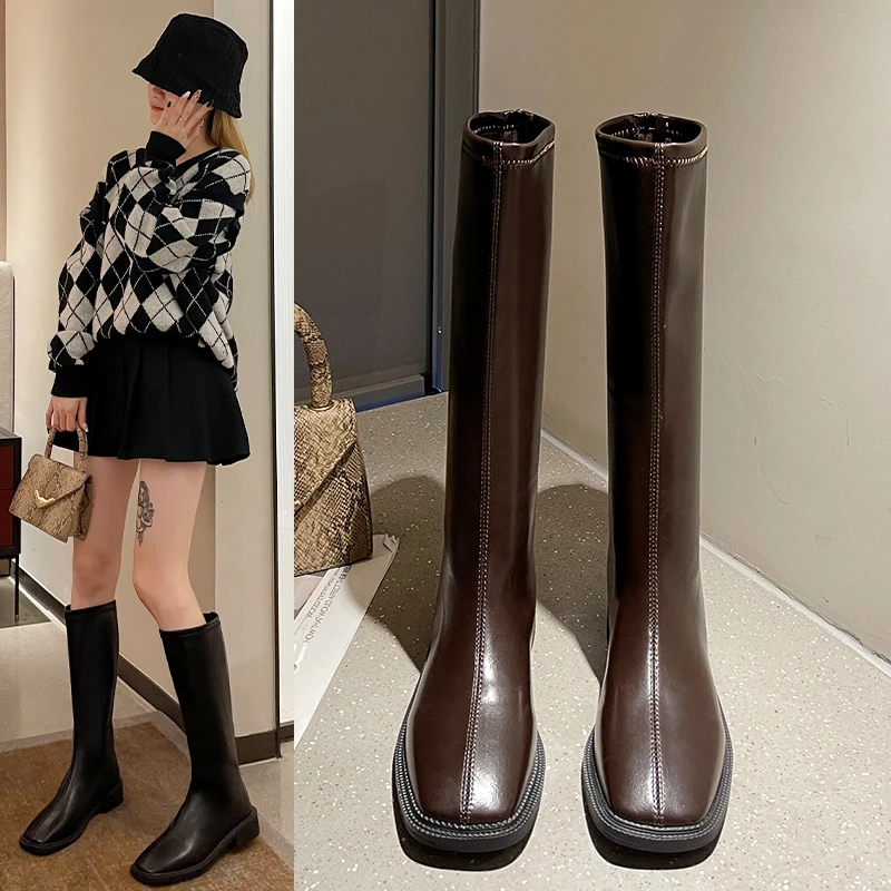 

Shoes Women's Boots Autumn Winter Footwear Boots-Women Sexy Thigh High Heels High Sexy Luxury Designer Round Toe 2021 Rubber Me