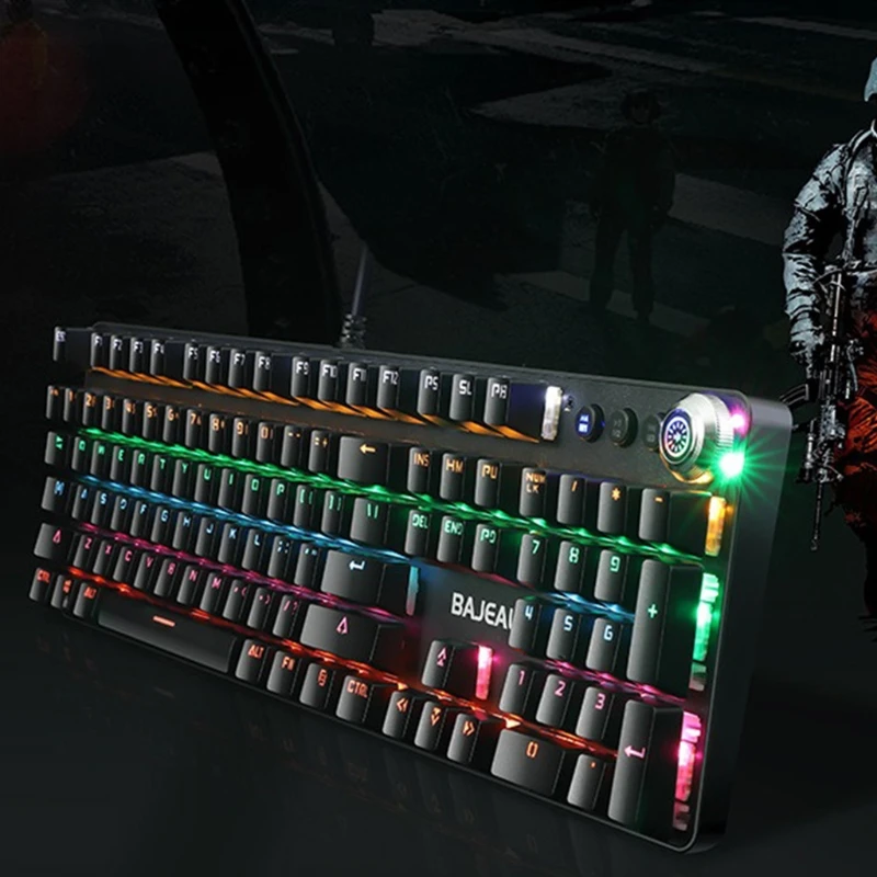 

Механическая USB-клавиатура с RGB-подсветкой, 104 клавиш