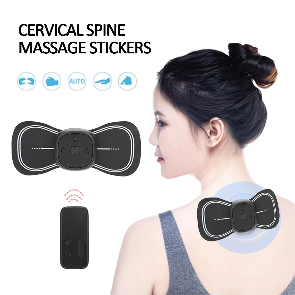 

Mini Electric Neck Massager Pad Low Frequency Current Pulse Stimulator Stickers Shoulder Cervical Vertebra Muscle Relief Pain