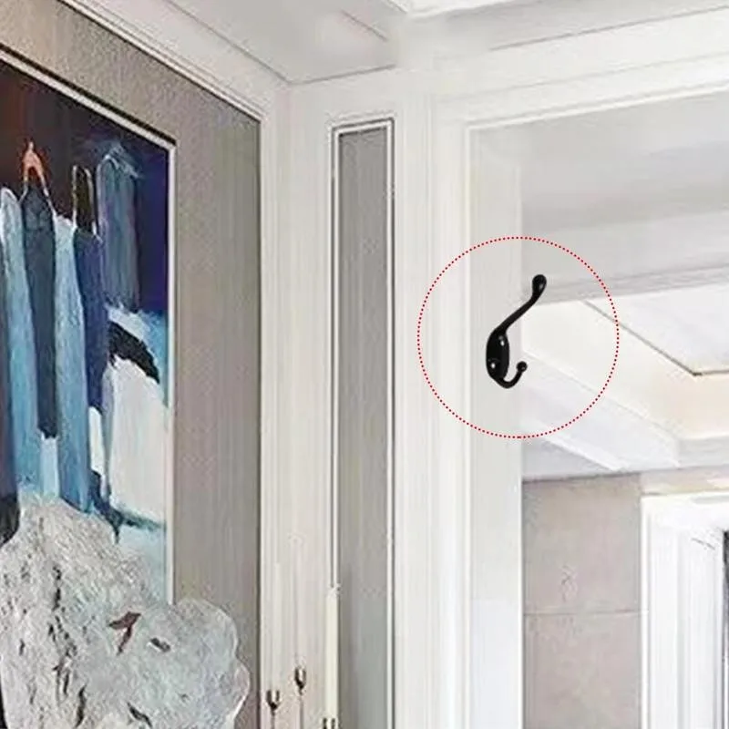 

Wall-mounted Clothes Hook Hook Heavy Duty Double-hung With Aluminum Hook Hook Hook Clothes Screws Hat 2 Alloy Simple U2M1