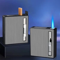 20pcs multi function cigarette boxes waterproof automatic metal cigarette case windproof gas lighter smoking supply mens gifts