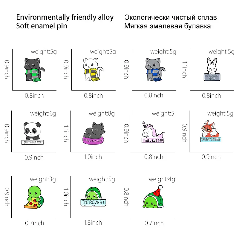 Boys Girls Metal Brooch Cute Animal Matching Bag Accessories BROOCH BADGE Punk Gothic Brooch Pin Jewelry Fashion Jewelry Gift