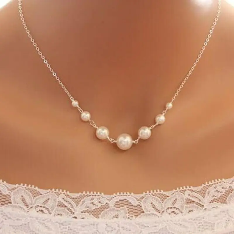

GU109 Retro simple beaded artificial pearl single-layer necklace necklace necklace jewelry female