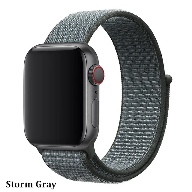 Последняя нейлоновый ремешок für apple watch группа 4 44 мм/40 мм, correa apple watch 3 42 мм/38 мм iwatch серии 4/3/2 bunte stecker чехол для телефона на руку - Цвет ремешка: Storm gray