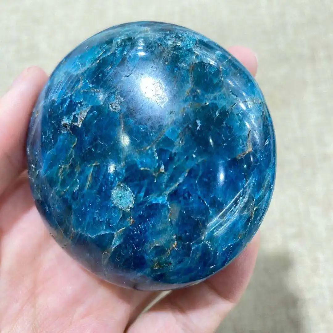 

Natural blue apatite crystal quartz energy to play with room decoration gifts