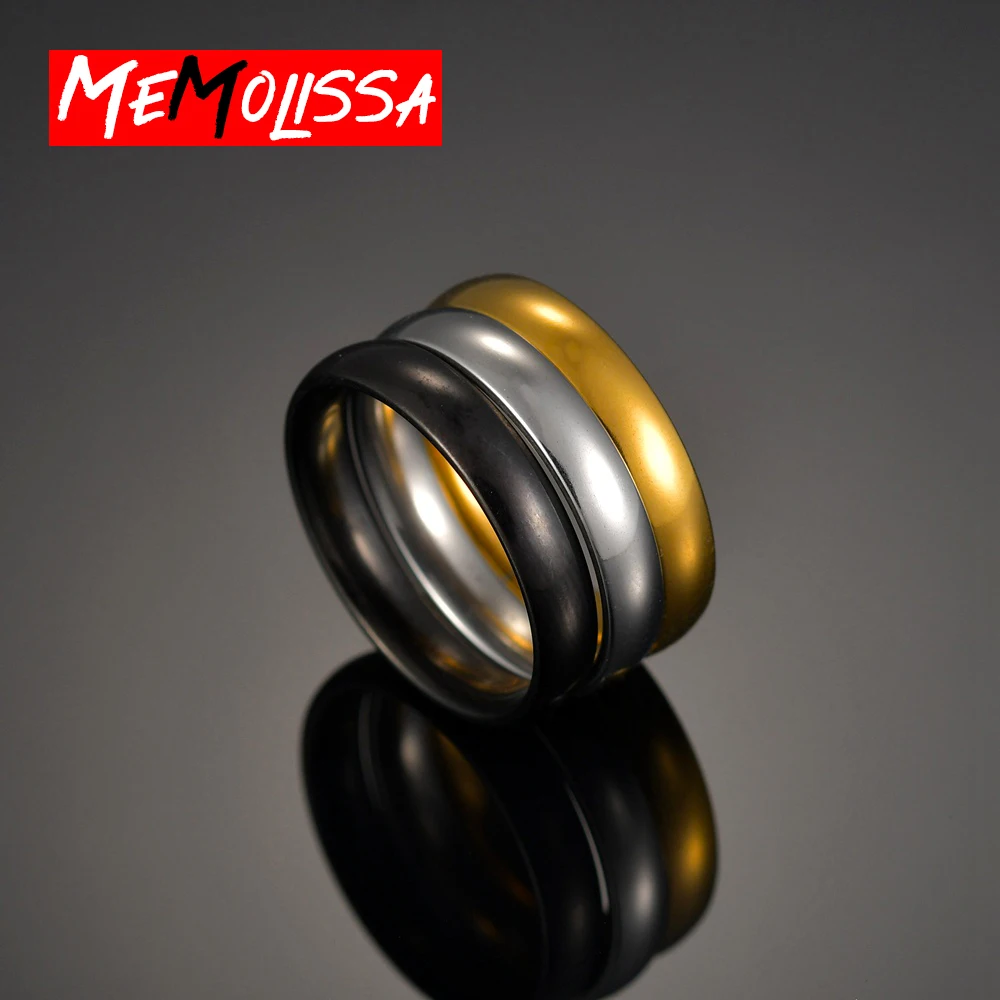 Простое гладкое кольцо из нержавеющей стали золотое/черное обручальное пара