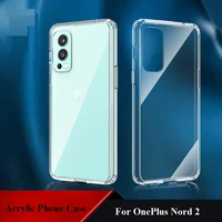 for oneplus nord 2 5g 2 in 1 tpu acrylic phone case airbag anti drop protective cover crystal transparent anti scratch shell