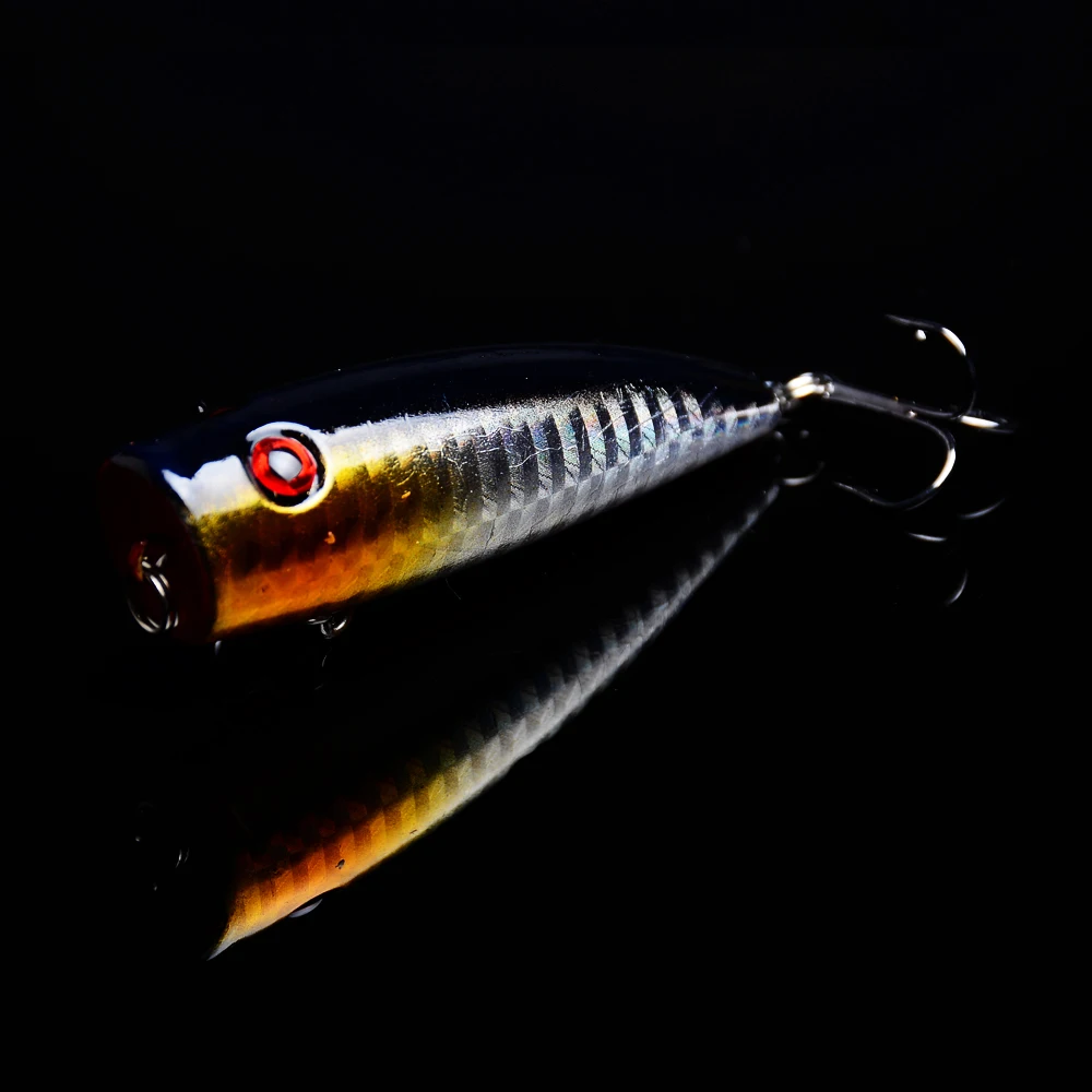 

1pcs 6.5cm 10g Popper Wobbler Fishing Lure With 6# hooks Floating Crankbait Artificial Bait Popper Pesca 3D Eyes