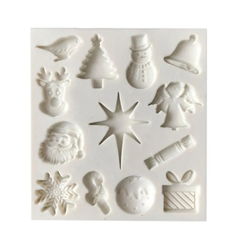 

Рождественская форма, снежинка, Санта-Клаус, деревья, снеговик, олень, помадка, фотоформа, сахар, ремесло, инструменты для украшения