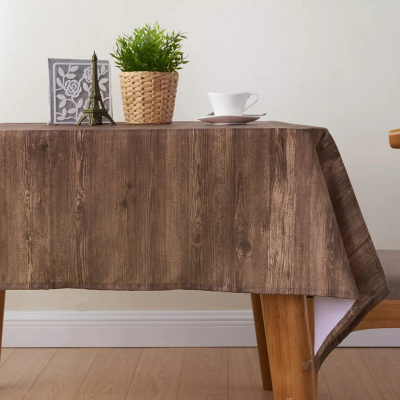 100% Polyester Wood Folding Tablecloth Rectangle Waterproof Oil-proof TeaTables Cover Dinning Table Decoration Naperon De | Дом и сад