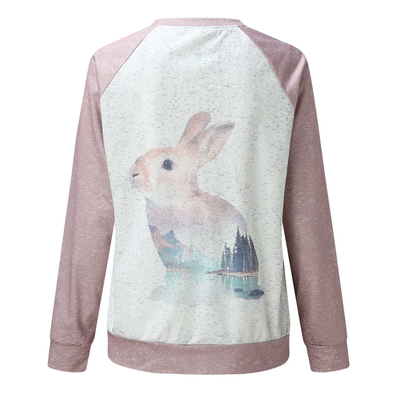 57# Autumn Winter Tops Boho Style Women's Casual Animal Print Sweatshirts Thermal Crewneck Long Sleeve Pullovers Loose Top