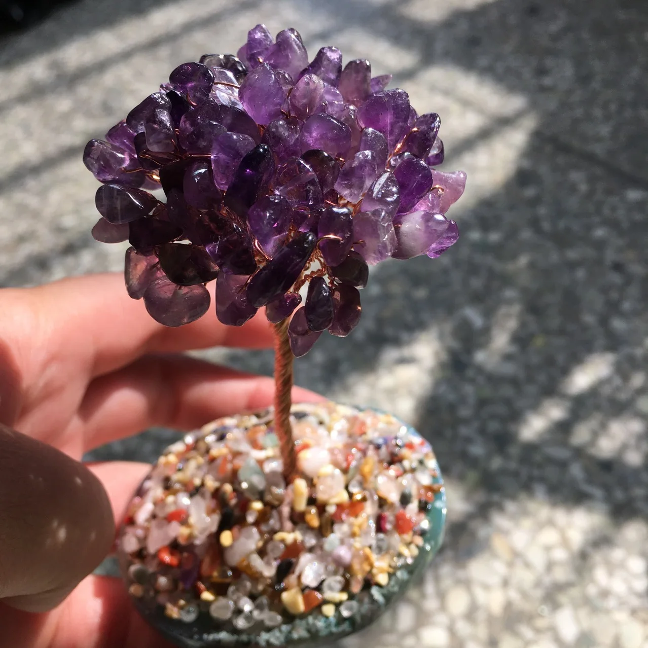 

105*70cm 1pc Natural Crystal Stone Amethyst Quartz Rainbow Crystal Cluster Specimen Lucky Tree Healing Christmas Decorator