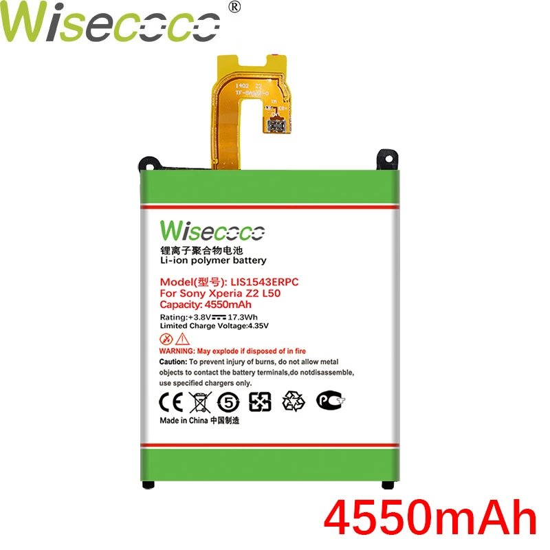 Wisecoco 4550 мАч LIS1543ERPC батарея для SONY Xperia Z2 L50w L50U L50T SiriusSO 03 D6503 D6502 мобильный телефон с