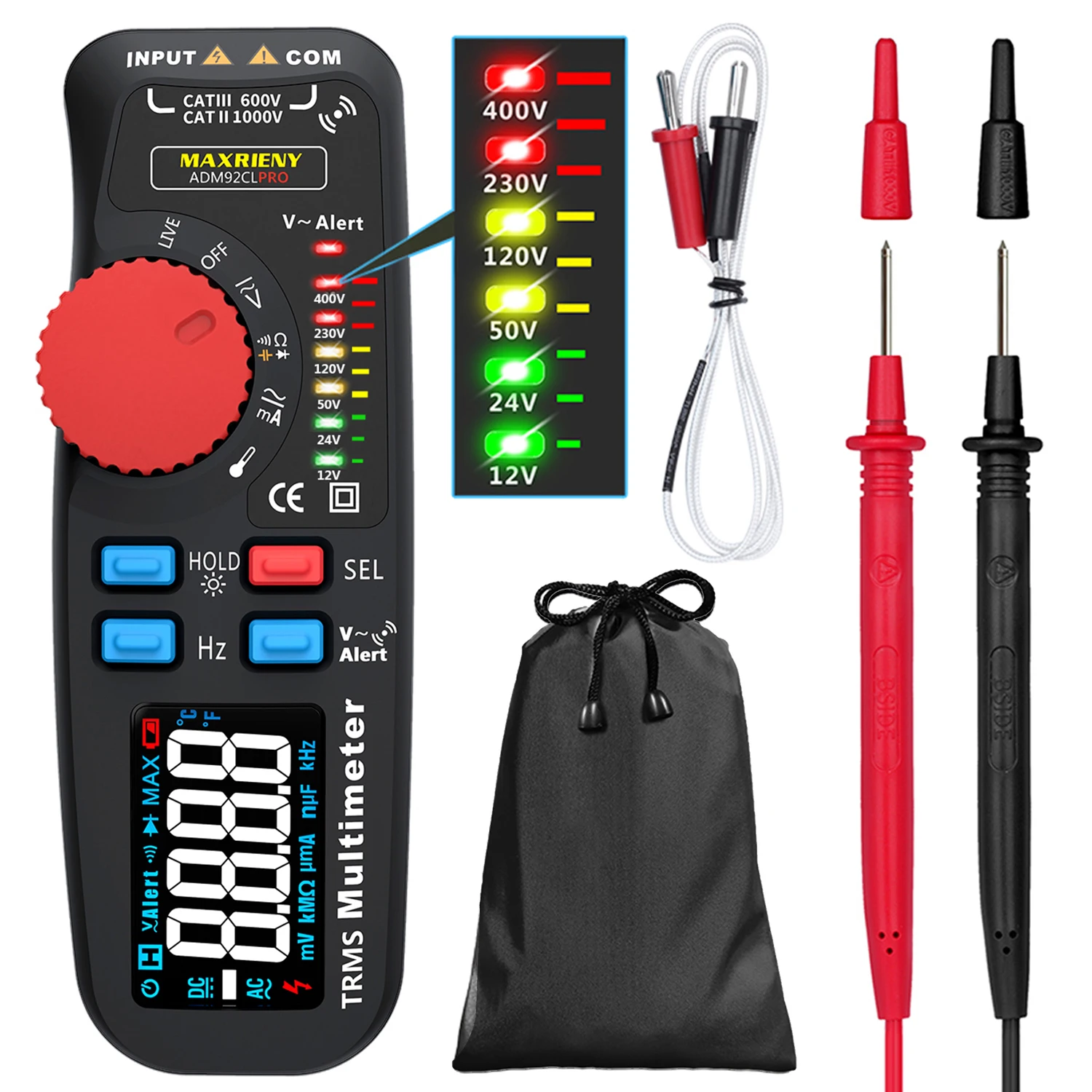 MAXRIENY ADM92CL PRO Mini TRMS двухрежимный мультиметр напряжение сопротивление тока диодный