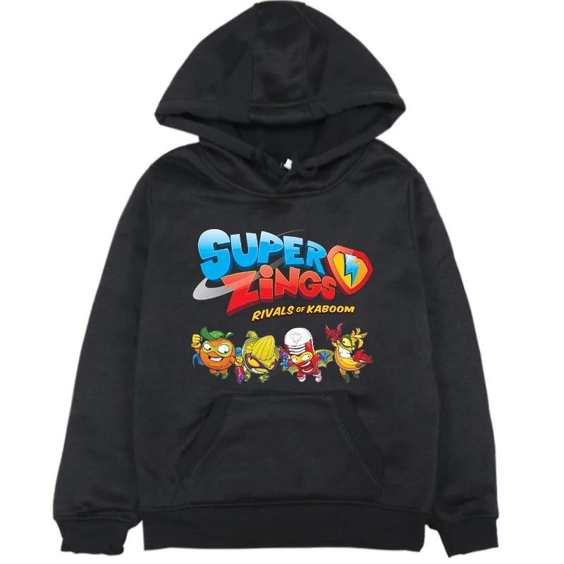 

New Super Zings Hoodies Kids Superzings Sweatshirt Girls Boys Streewear Warm Plus Velvet Pullover Toddler Hooded Coats