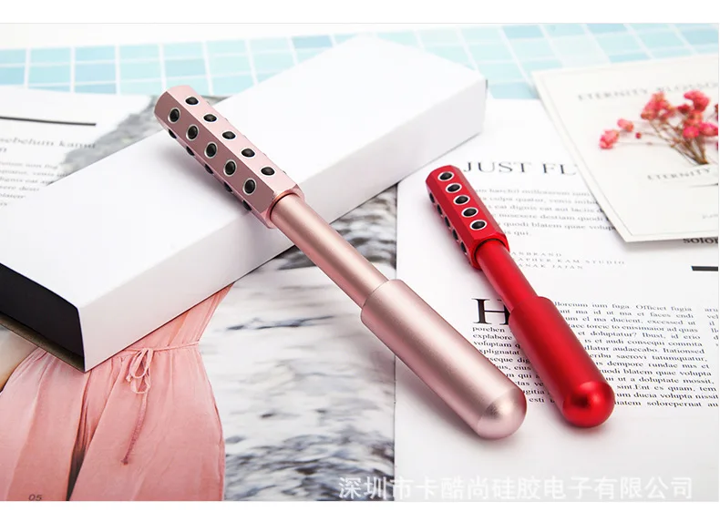 値段 1pcマッサージダブルヘッドゲルマニウム石顔lifing美ボディ手皮膚刺激顔痩身機器