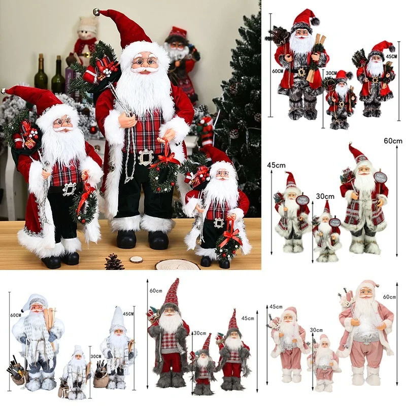 

Украшение Санта Клауса, счастливая елка, украшение, большая кукла, ткань, детские игрушки, Семейная Игрушка для дома, новый год 2022