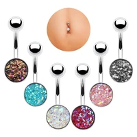 1pc stainless steel belly button ring colorful navel belly piercing ombligo matte bar sexy stud barbell woman body jewelry 14g