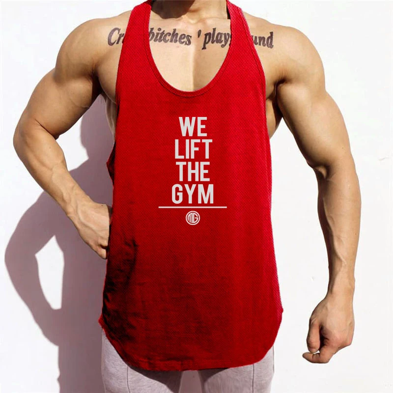 Новая модная сетчатая одежда для тренажерного зала мужская майка бодибилдинга