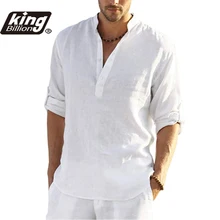 2021 KB New Mens Casual Blouse Cotton Linen Shirt Loose Tops Long Sleeve Tee Shirt Spring Autumn Casual Handsome Men Shirts