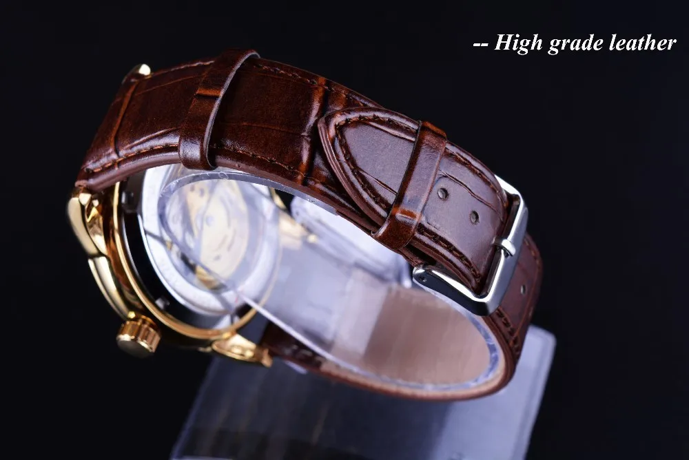 

JARAGAR Brown Leather Strap Watch Belt Watchbands