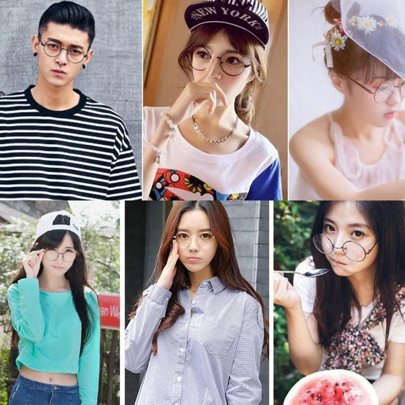 

2019 New Women Girl Glasses Student Clear Transparent Circle Round Glasses "Nerd" Glasses Girl Womens Clear Student Glasses