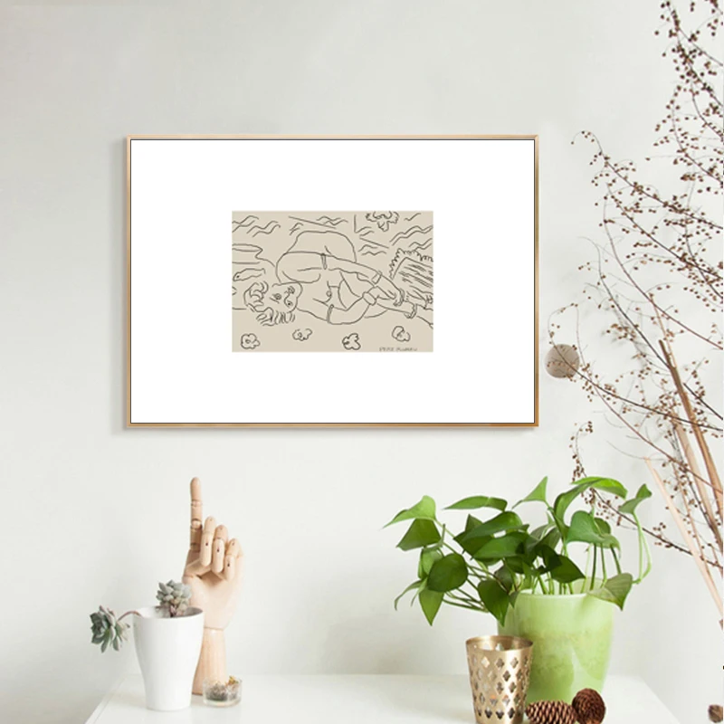 Ретро Скандинавская нишевая искусство абстрактная линия фигурка легкая