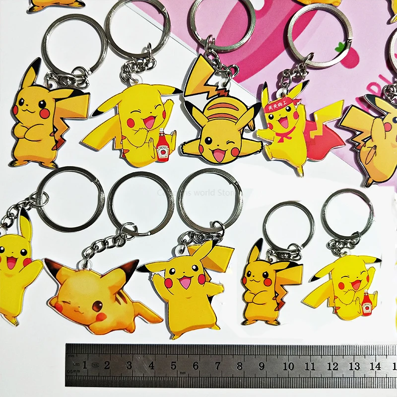 

TAKARA TOMY Pokemon Pikachu keychain female cute Korean creative car pendant key chain backpack bag pendant purse accessories