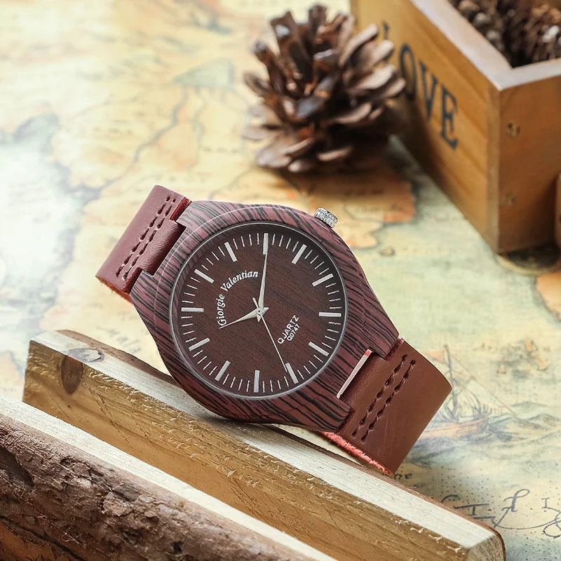QW Спортивные кварцевые деревянные relojes наручные часы reloj de hombre dama mujer madera кожаные