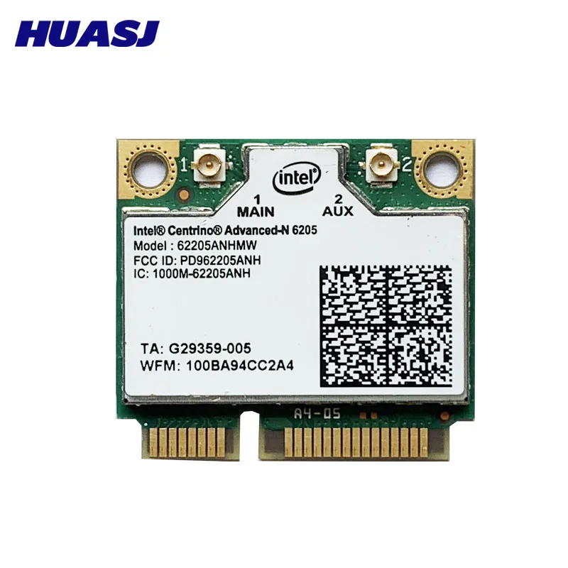 Беспроводные адаптеры для карт Huasj Intel Centrino Advanced-n 6205 62205an 62205hmw 300 Мбит/с WiFi Mini PCI-E 2 4/5