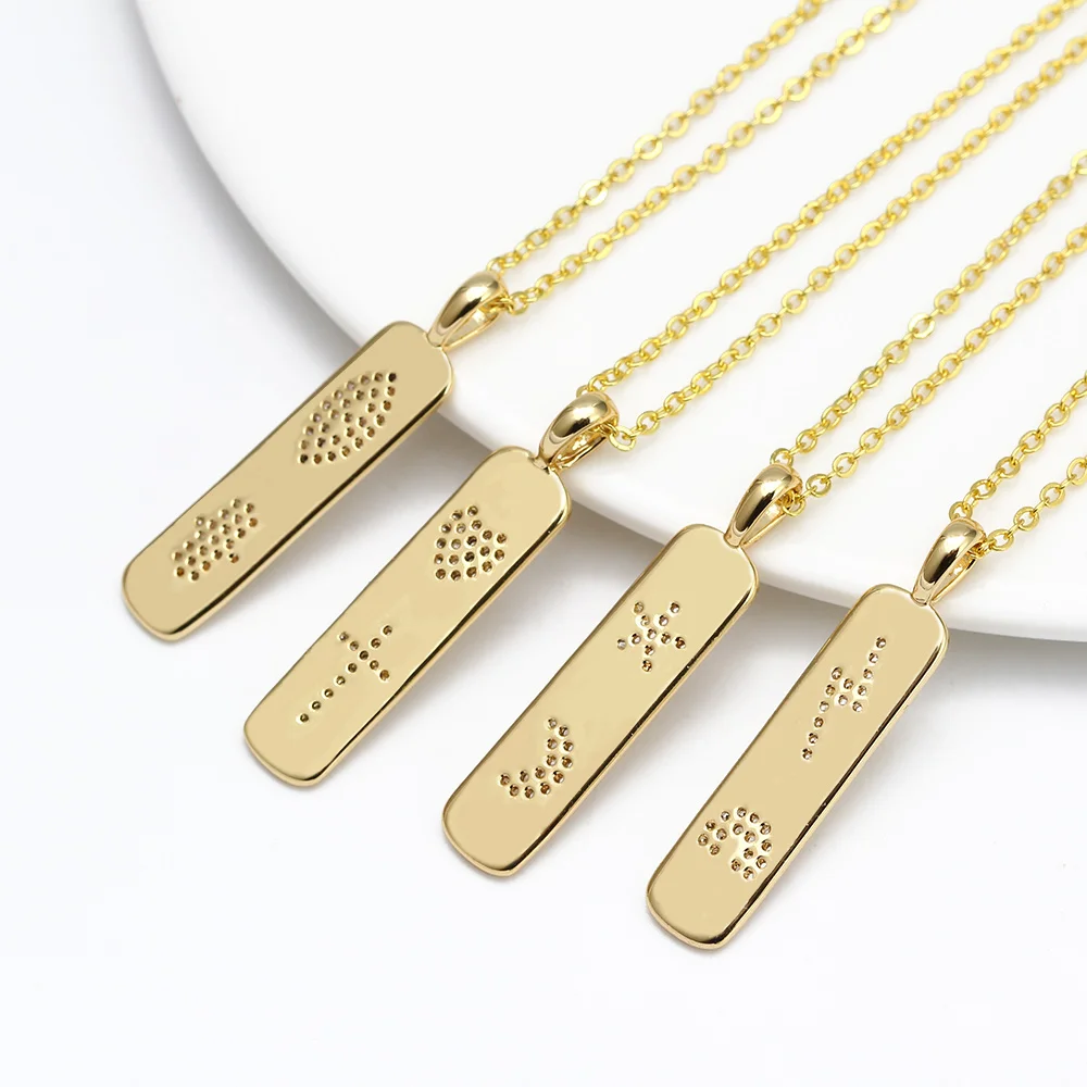 

Wish Card 2021 Microscope Pendant Necklace For Women Girls Fashion Copper Party Jewelry Women's Neck Chain Choker One Piece