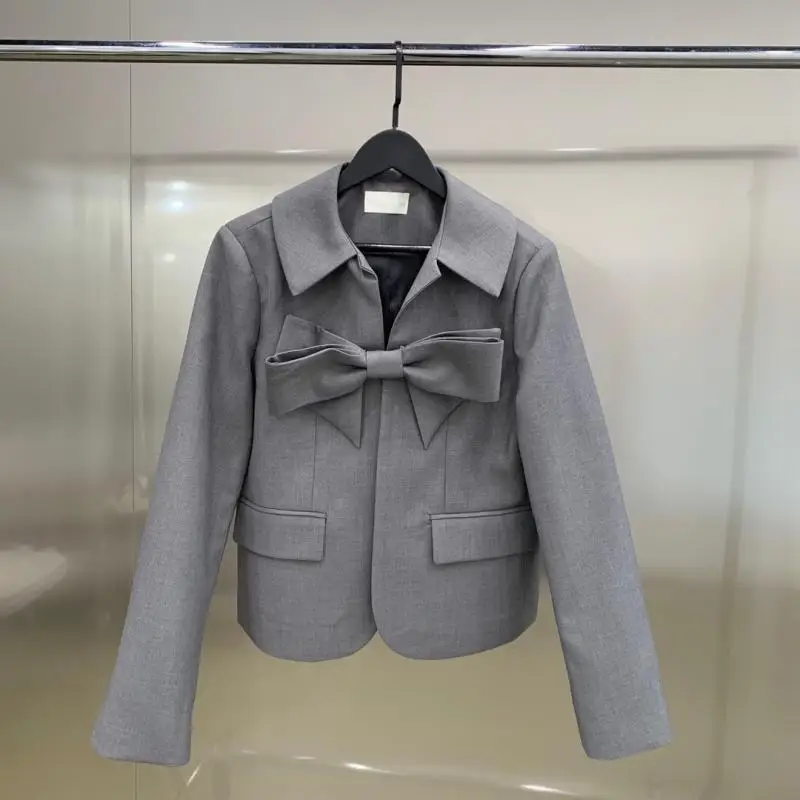 Японская милая куртка со съемным бантом и кукольным воротником летний