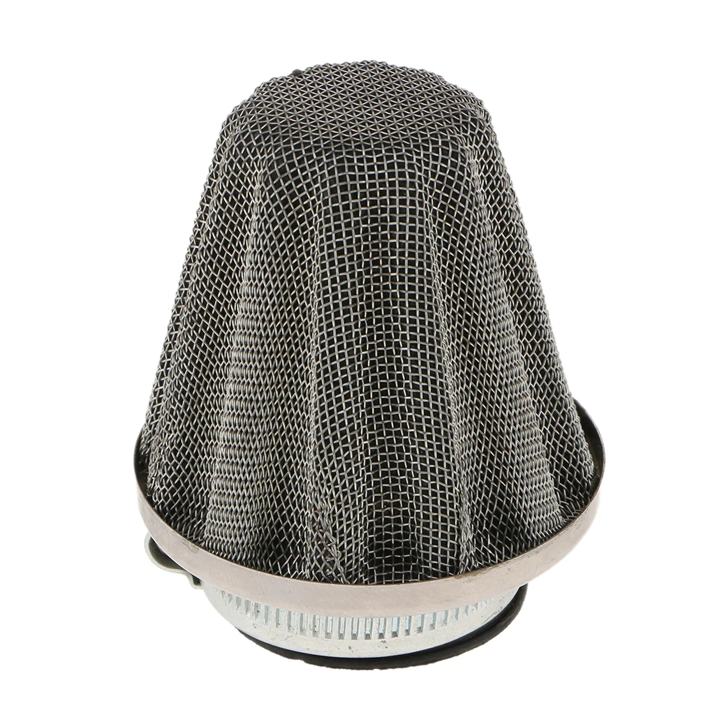 

Motorcycle 42mm Cleaner Staight Neck Air Filter Replacement - Silver